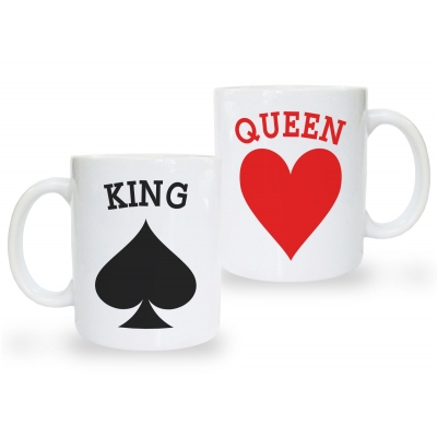 Kubki dla par zakochanych 2 szt King Queen Poker 2